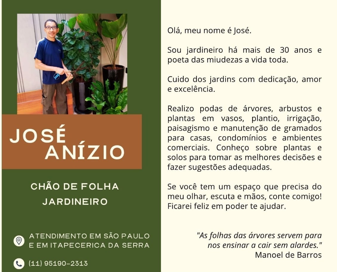José, jardineiro da pra&ccedil;a Janela do Sol